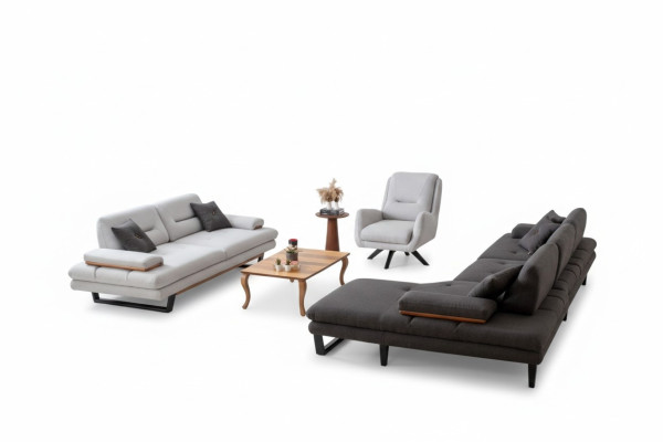 Sofá moderno de 3 plazas + 1 plaza y sofá esquinero en forma de L, muebles de diseñador nuevos.
