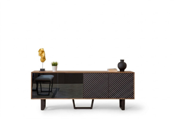 Juego de comedor de diseñador de 4 piezas con aparador y 3 espejos, estilo moderno, nuevo.