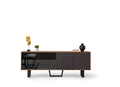 Juego de comedor de diseñador de 4 piezas con aparador y 3 espejos, estilo moderno, nuevo.