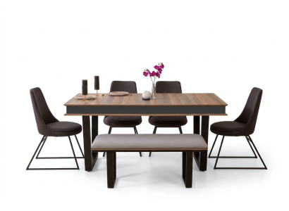 Conjunto de comedor mesa de comedor 4 sillas banco aparador grupo de mesa para comer 3 espejos 10 piezas