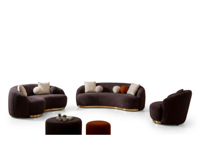 Estilo del conjunto de salón. Sofá de diseñadores, juego de sofás. 4+3+1 asientos, muebles.