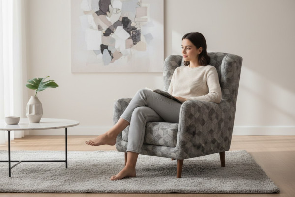 Muebles de lujo sofá de tres plazas 1 plaza Sillón moderno Tapizado textil.