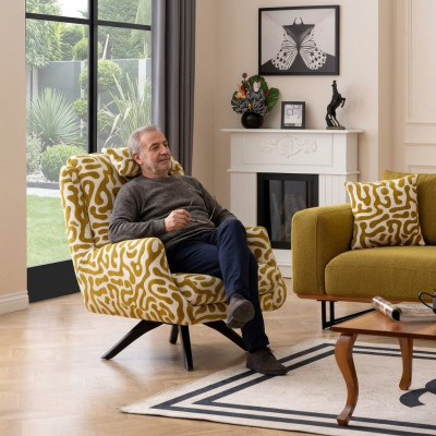 Silla moderna verde sala de estar muebles de asiento tela de diseño de lujo muebles lounge.