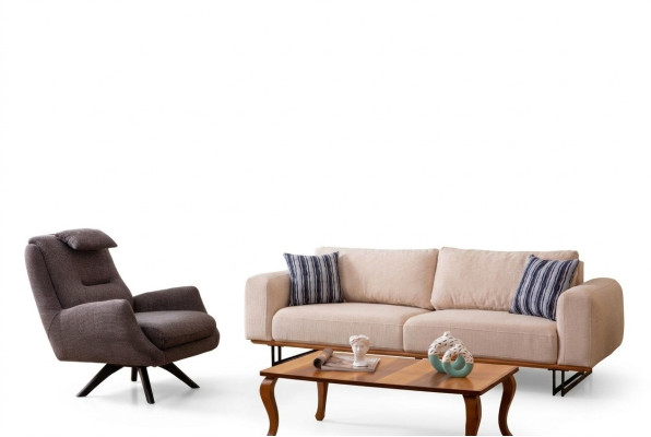 Juego de sala de lujo de 2 piezas, sofá de 3 plazas con sillón, juego de sofás de diseño.