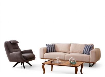 Juego de sala de lujo de 2 piezas, sofá de 3 plazas con sillón, juego de sofás de diseño.