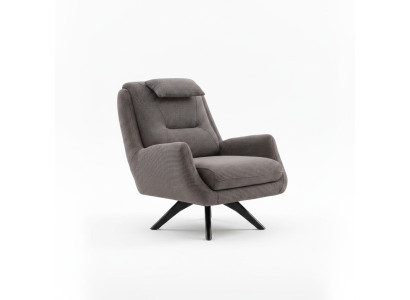 Silla de diseñador con tapizado textil moderno en marrón para club lounge moderno.