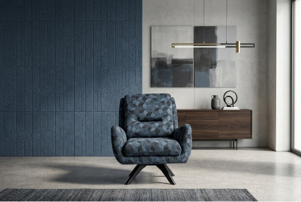 Sillón de lujo gris para sala de estar Club Lounge Muebles de diseño moderno