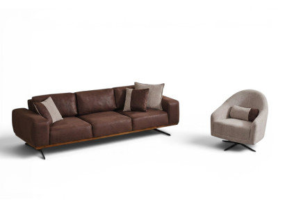 Set de sala de estar moderno de 2 piezas. Sofá, sillón, juego de sofás de 4+1 plazas. ¡Sofás y sillones!