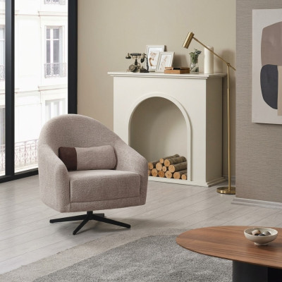 Moderno sillón gris de salón club en estilo de sala de estar con tapizado textil de una plaza.