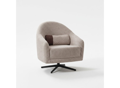 Moderno sillón gris de salón club en estilo de sala de estar con tapizado textil de una plaza.