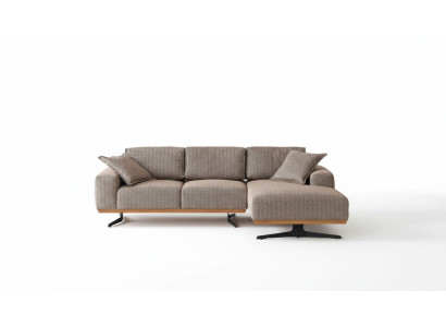Sofá de esquina de lujo en forma de L, muebles modernos para sala de estar en gris, conjunto de esquina con sofá de esquina.