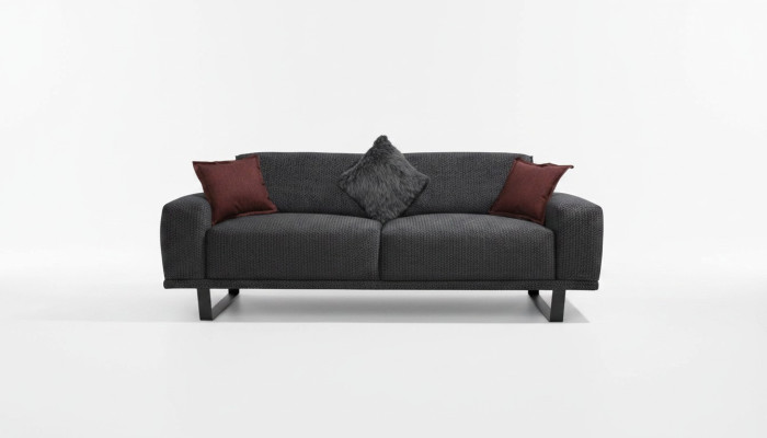 Sofá de diseño 3 plazas Sala de estar Lujo Muebles negros Sofás de sofá