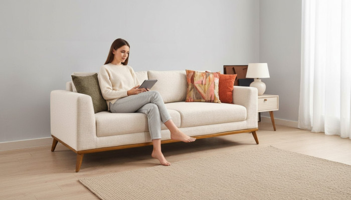 Sofá elegante de 3 plazas, muebles de diseño de lujo para la sala de estar, sofás de 223 cm.
