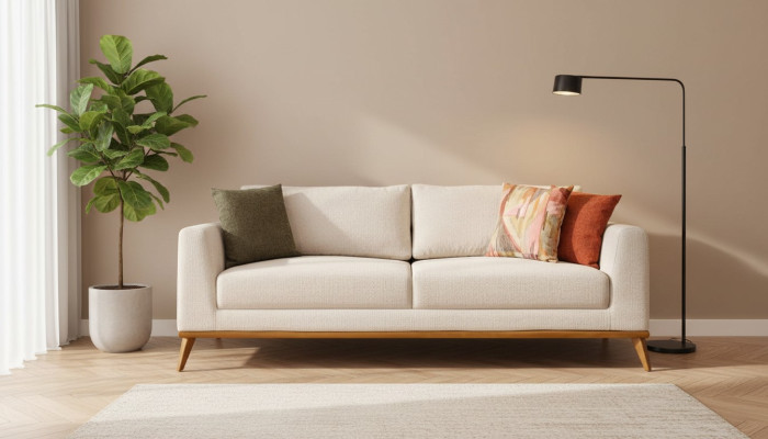Sofá elegante de 3 plazas, muebles de diseño de lujo para la sala de estar, sofás de 223 cm.