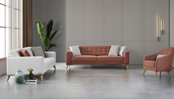 Juego de sala de estar Estiloso conjunto de sofá 3+3+1 plazas Sofás de lujo Muebles de sofá