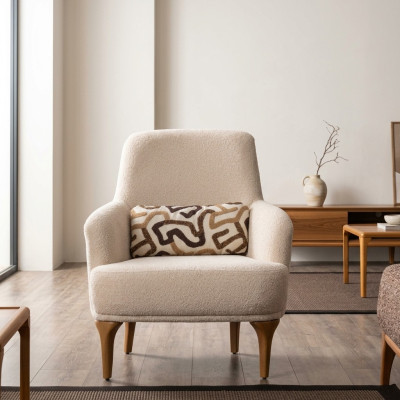 Diseño de sillón color beige para sala de estar de estilo de madera elegante sala de estar club de muebles.
