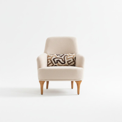 Diseño de sillón color beige para sala de estar de estilo de madera elegante sala de estar club de muebles.