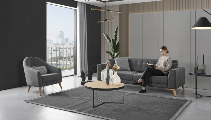 Diseño de sala de estar conjunto de 2 piezas. Sofá de tres plazas Sillón 3+1 Sofás de sofá.