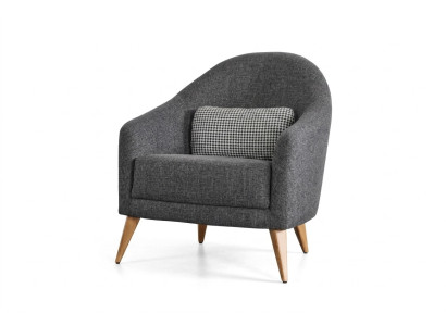 Diseñador silla suave color gris de lujo Sala de estar tela tapizada Lounge Club