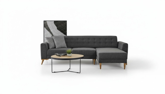 Sofá de esquina de lujo en forma de L, moderno, gris, la diseñadora de muebles para la sala de estar