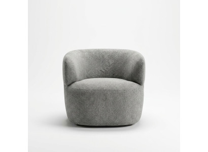 Diseño de sillón gris, muebles de lujo, sala de estar, tapizado textil, lounge club.
