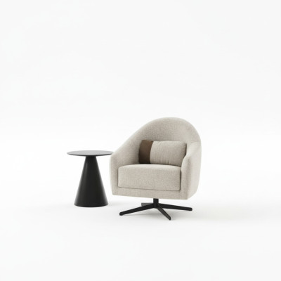 Silla de lujo elegante muebles de diseño de sala de estar giratoria club de salón de madera