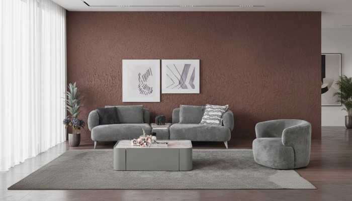 Juego de salón de lujo de 2 piezas. Sofá de tres plazas y sillón. Conjunto de sofás 3+1.