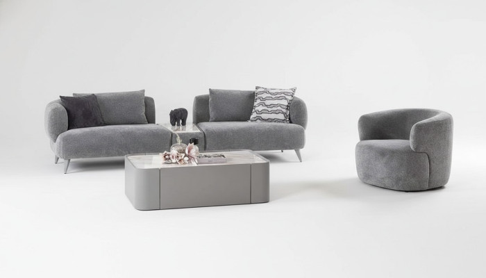 Juego de salón de lujo de 2 piezas. Sofá de tres plazas y sillón. Conjunto de sofás 3+1.