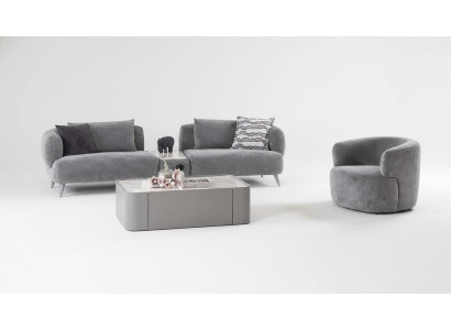 Juego de salón de lujo de 2 piezas. Sofá de tres plazas y sillón. Conjunto de sofás 3+1.