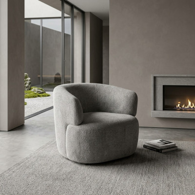 Elegante sillón para sala de estar, muebles suaves, gris, diseño lounge club de un solo asiento