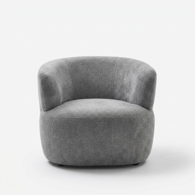 Elegante sillón para sala de estar, muebles suaves, gris, diseño lounge club de un solo asiento