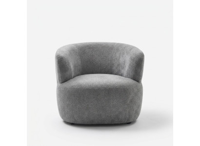 Elegante sillón para sala de estar, muebles suaves, gris, diseño lounge club de un solo asiento