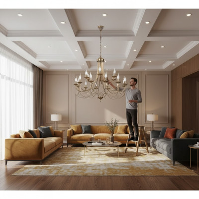 Lámpara de techo Un moderno salón de lujo Nuevo Cristal