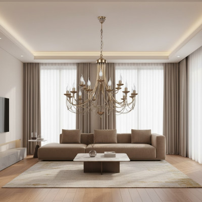Lámpara de techo Un moderno salón de lujo Nuevo Cristal