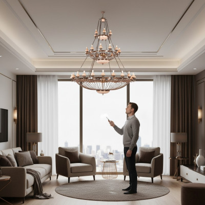 Gran luminaria lámpara candelabro lámparas de lujo xxl lámpara de techo 250x300