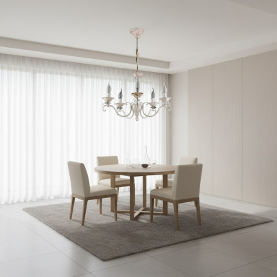 Lámpara de araña brillante de cristal para la sala de estar de interior.