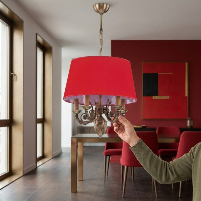 Lámpara de araña - Clásica luces lámparas lámpara dorado 50x80 Rojo
