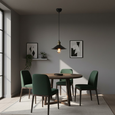 Lámpara de techo Una moderna lámpara colgante de salón de lujo en negro nuevo