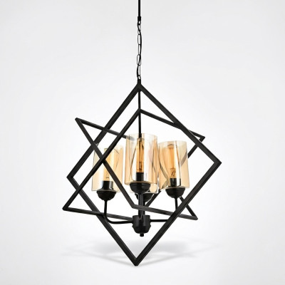 Lámpara de techo colgante de lujo para el salón, interior negro.