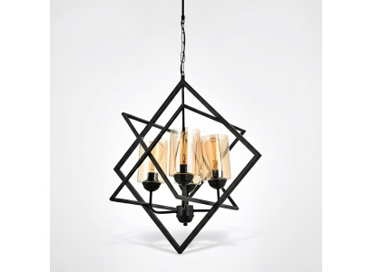 Lámpara de techo colgante de lujo para el salón, interior negro.