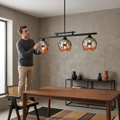 Lámpara de techo, luz negra, lámpara de lujo para la sala de estar, lámpara colgante 20x65.
