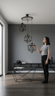 Lámpara colgante negra para la sala de estar lámpara de techo elegante.