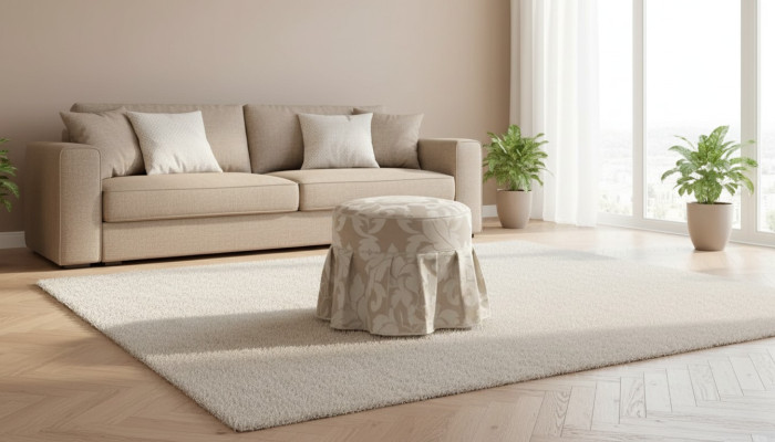 Gris taburete de lujo redondo muebles tapizados tela otomana