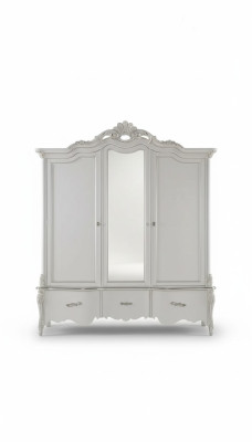 Armario blanco de madera maciza muebles dormitorio Diseñador puertas de vidrio