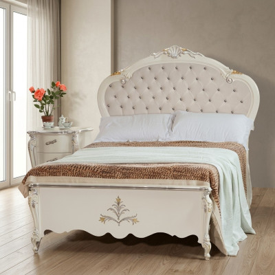 Diseño de cama de 120x200 cm, cama de madera Chesterfield para habitaciones de hotel matrimonial.