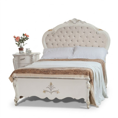 Diseño de cama de 120x200 cm, cama de madera Chesterfield para habitaciones de hotel matrimonial.