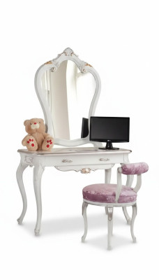 Mesa tocador con espejo de consola de juego del dormitorio Muebles de diseño2tlg de madera
