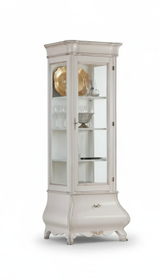 Diseño de armario de madera de lujo Vitrina blanca Muebles italianos Armario Vitrinas