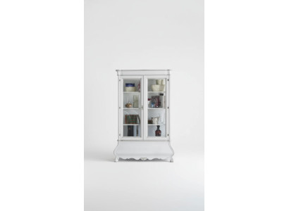 Muebles clásicos para la sala de estar Vitrina de madera blanca Mueble de sala de estar Armario