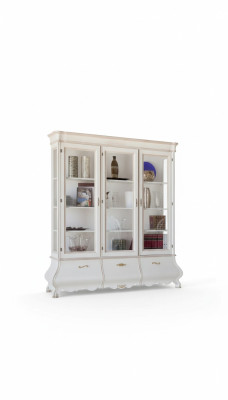 Vitrina de madera, armarios de lujo, aparador clásico, muebles italianos de 185x50 cm.